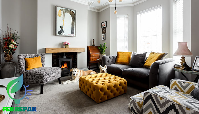 ست کردن رنگ فرش و مبلمان